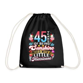 45 years of sunshine mixed with a small - Drawstring Bag - black - Front