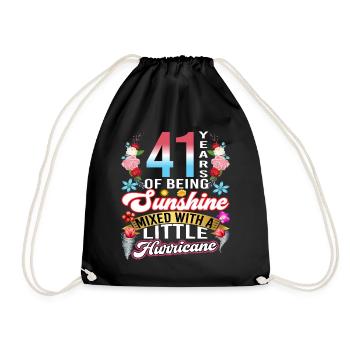 41 years of sunshine mixed with a small - Drawstring Bag - black - Front