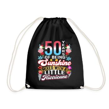 50 years of sunshine mixed with a small - Drawstring Bag - black - Front