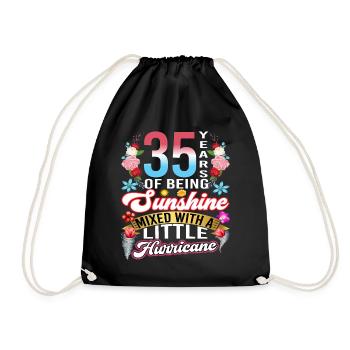 35 years of sunshine mixed with a small - Drawstring Bag - black - Front