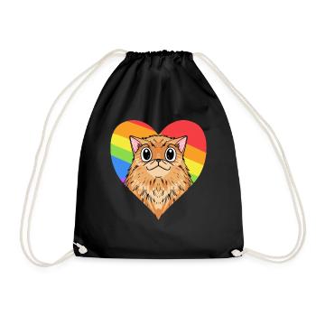 CHAT LGBT Chat Persan Arc-en-ciel - Sac de sport léger - noir - Devant