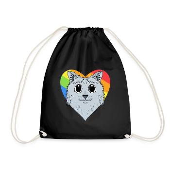 CHAT LGBT Sibérien Chat Arc-en-ciel - Sac de sport léger - noir - Devant