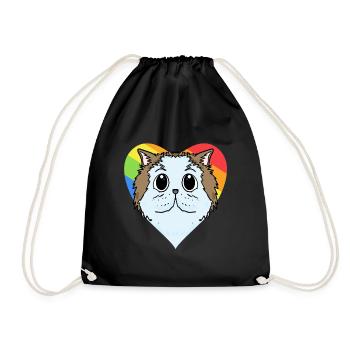 CHAT LGBT Chat Persan Arc-en-ciel - Sac de sport léger - noir - Devant