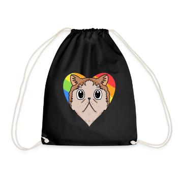 LGBT Cat Exotic Shorthair Cat Rainbow - Drawstring Bag - black - Front