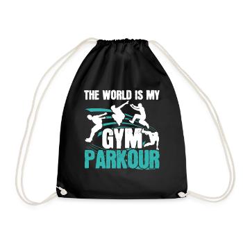 The world is my gym Parkour Free Lau - Drawstring Bag - black - Front