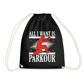 Alles was ich will ist Parkour Freies Laufen Trace - Turnbeutel - Schwarz - Vorne