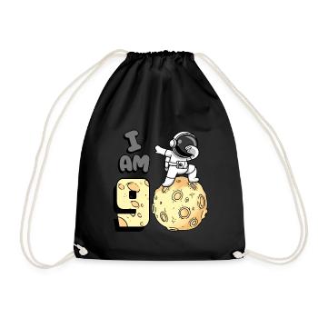 Je suis astronaute de 9 chambres enfant Moon Walker 9. - Sac de sport léger - noir - Devant