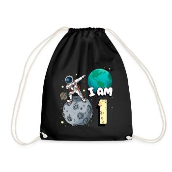 Je suis 1 chambre astronaute enfant Moon Walker 1. - Sac de sport léger - noir - Devant