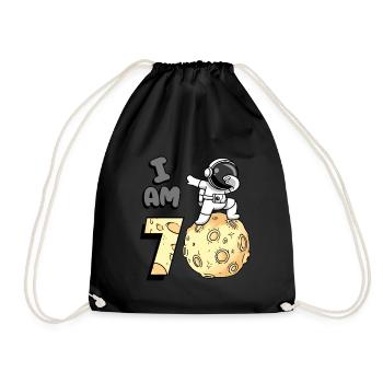 Je suis 1 chambre astronaute enfant Moon Walker 1. - Sac de sport léger - noir - Devant