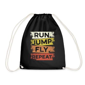 Run Jump Fly Repeat Parkour Free Running Traceur - Drawstring Bag - black - Front