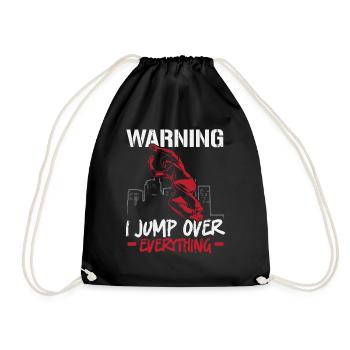 Attention I jump over everything Parkour Traceur - Drawstring Bag - black - Front