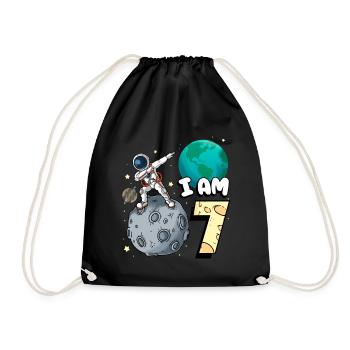 Je suis astronaute de 7 chambres enfant Moon Walker 7. - Sac de sport léger - noir - Devant