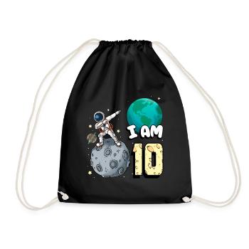 Je suis astronaute de 10 chambres enfant Moon Walker 10. - Sac de sport léger - noir - Devant