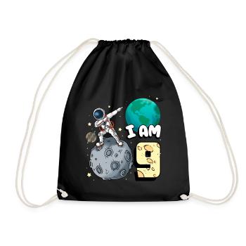 Je suis astronaute de 9 chambres enfant Moon Walker 9. - Sac de sport léger - noir - Devant