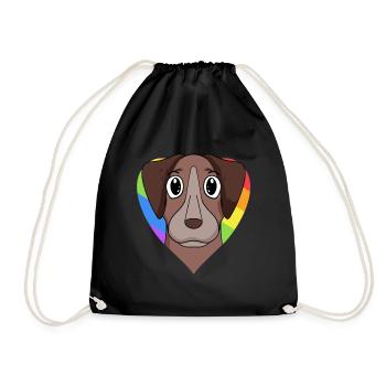 Homosexuell Regenbogen Pointer Hund - Turnbeutel - Schwarz - Vorne