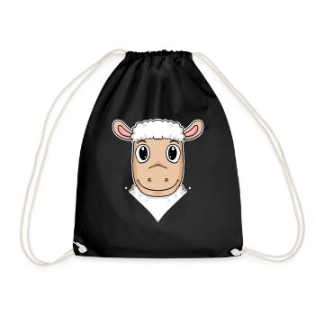 Sheep Illustration - Drawstring Bag - black - Front