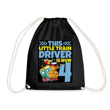 4ème anniversaire ce petit conducteur de train a maintenant 4 ans - Sac de sport léger - noir - Devant