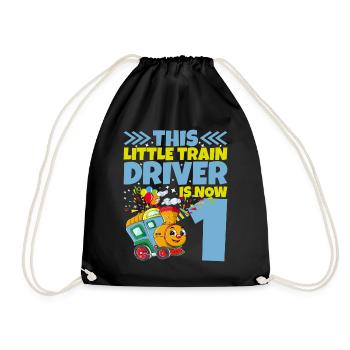 1er anniversaire ce petit conducteur de train a maintenant 1 an - Sac de sport léger - noir - Devant