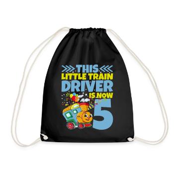 5ème anniversaire ce petit conducteur de train a maintenant 5 ans - Sac de sport léger - noir - Devant