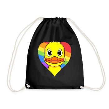 Ente Lgbt Regenbogen Farben - Turnbeutel - Schwarz - Vorne