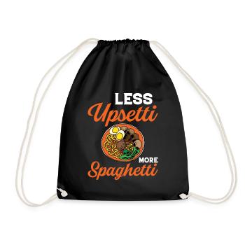 Funny spaghetti bowl meatballs - Drawstring Bag - black - Front