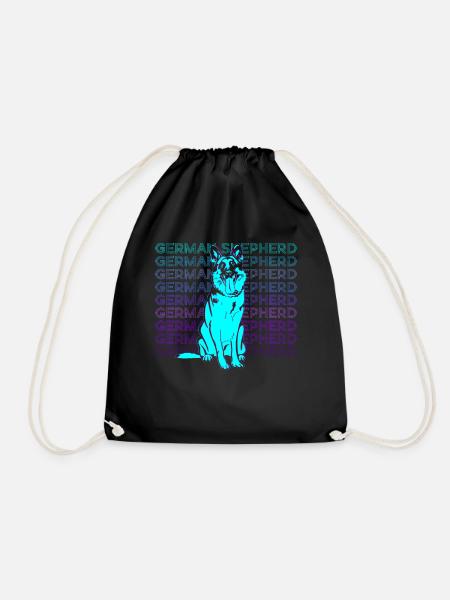 Deutscher Schäferhund Retro - Turnbeutel - Schwarz