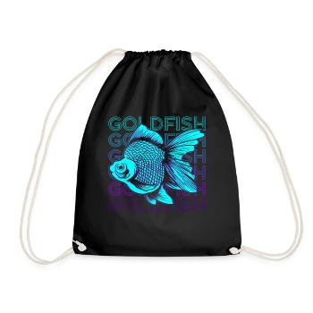Goldfish Retro - Drawstring Bag - black - Front