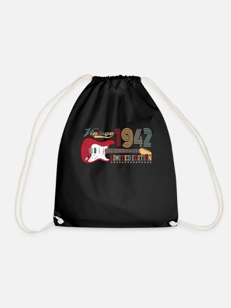 Vintage 1942 Limited Edition 80th birthday | - Drawstring Bag - black