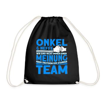 Onkel & Neffe Ein Starkes Team Onkel - Turnbeutel - Schwarz - Vorne