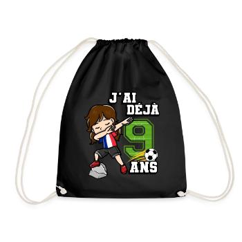 Football Girl J’ai déjà 9e anniversaire - Sac de sport léger - noir - Devant