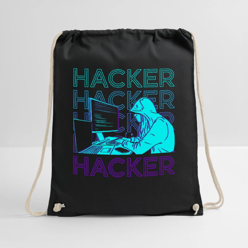 Hacker Hacking Hack Coding Programmierung Retro Turnbeutel
