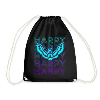 Harpy Greek Mythology Ancient Greek Retro - Drawstring Bag - black - Front