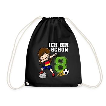 Football Girl J’ai déjà 8 ans - Sac de sport léger - noir - Devant