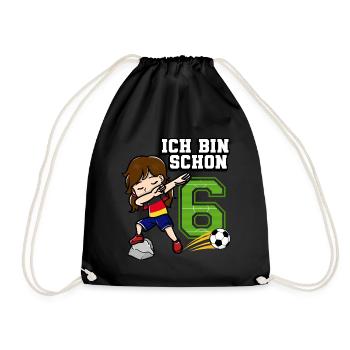 Football Girl J’ai déjà 6 ans - Sac de sport léger - noir - Devant
