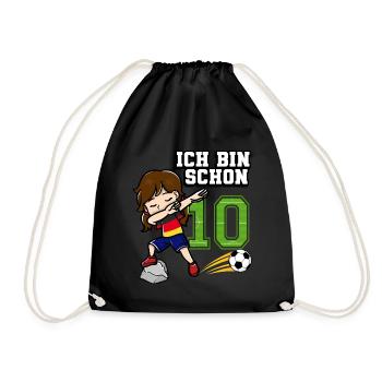 Football Girl J’ai déjà 10 ans - Sac de sport léger - noir - Devant