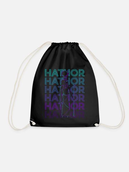 Hathor Ägyptische Göttin Altes Ägypten Retro - Turnbeutel - Schwarz