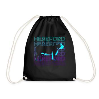 Hereford-Rinder Hereford-Kuh Farmer Retro - Turnbeutel - Schwarz - Vorne