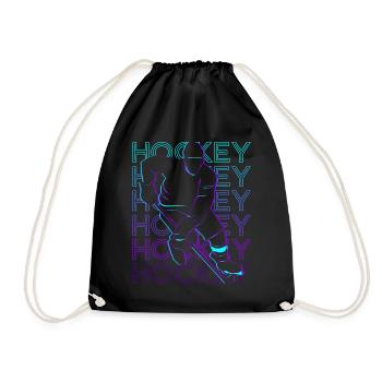 Joueur de hockey Hockey sur glace Rétro - Sac de sport léger - noir - Devant