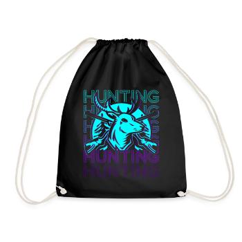Red Deer Hunting Red Retro - Drawstring Bag - black - Front