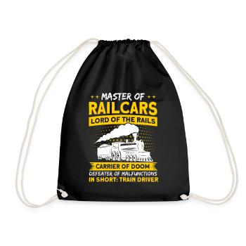 Master of wagons Master of rails Locomotive - Drawstring Bag - black - Front