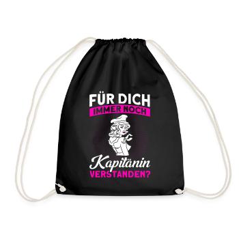 Für Dich Immer Noch Kapitänin Bootsbesitzer - Turnbeutel - Schwarz - Vorne