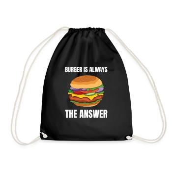 Burger Is Always The Answer - Drawstring Bag - black - Front