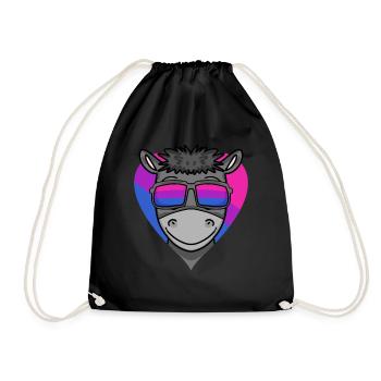 Bisexuell Esel Geschenk - Turnbeutel - Schwarz - Vorne