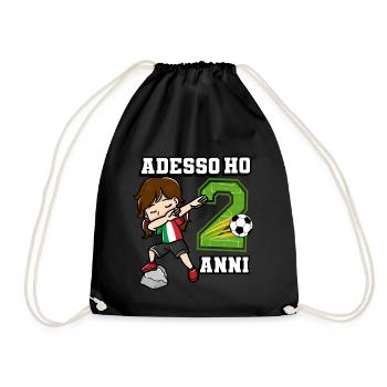 Football Girl C’est mon 2 anniversaire italien - Sac de sport léger - noir - Devant