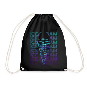 Ice Cream Retro - Drawstring Bag - black - Front