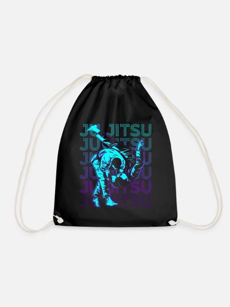 Ju Jitsu Jiu Jitsu Jujutsu Retro - Drawstring Bag - black