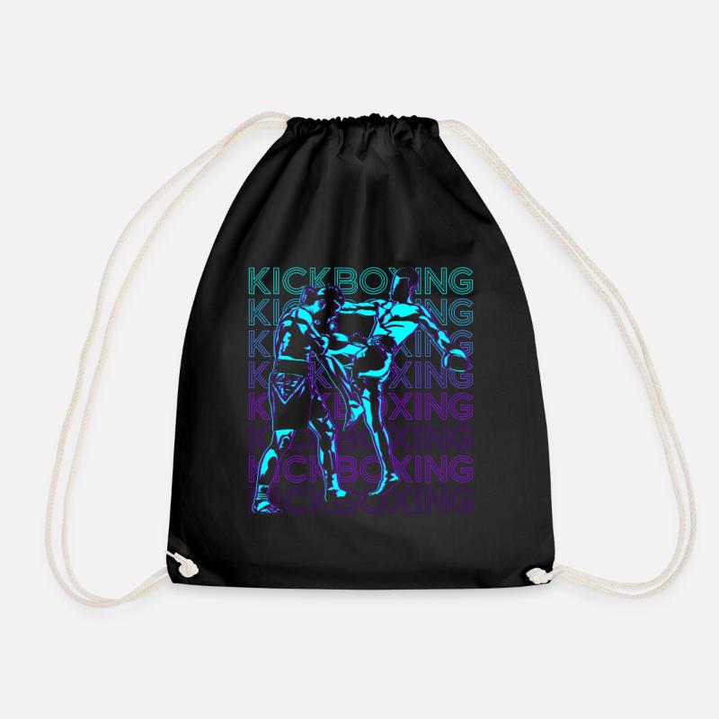 Kickboxen Retro Kickboxer - Turnbeutel - Schwarz