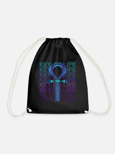 Schlüssel des Lebens Ankh Ägyptisches Symbol Altes - Turnbeutel - Schwarz