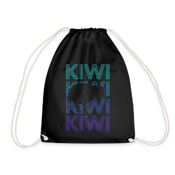 Kiwi Retro - Turnbeutel - Schwarz - Vorne