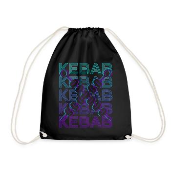 Doner kebab kebab kebab rétro - Sac de sport léger - noir - Devant